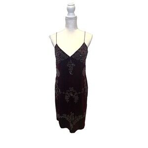 NWT Romeo + Juliet Couture Caviar Beaded Velvet Slip Dress M Vampire Whimsygoth